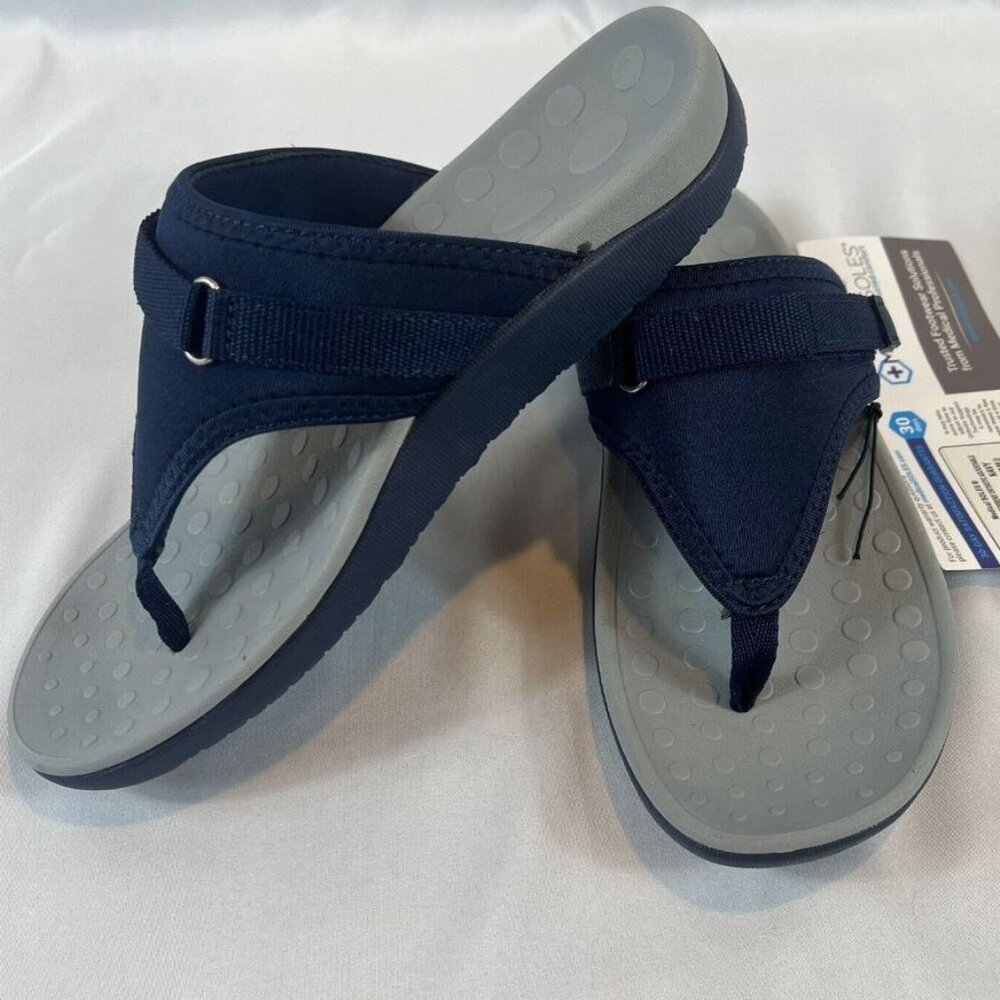 Medical Soles Flip Flop Neoprene Orthotic Adjustable Thong Sandal NAVY